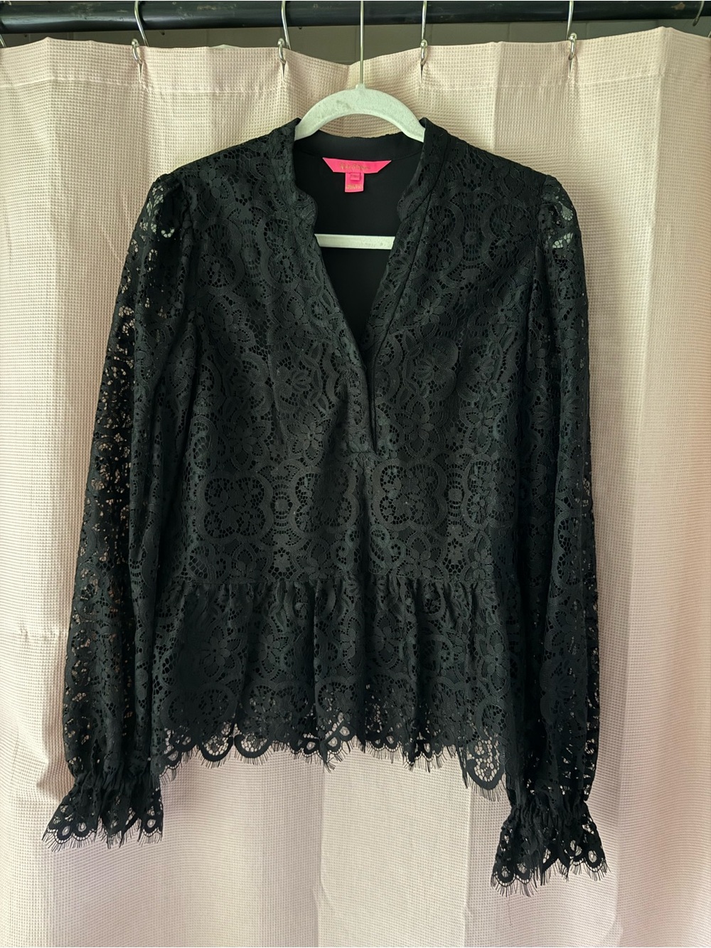 Black Lace Peplum Blouse - Women Tops